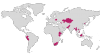 Map of countries in the endTB Observational Study